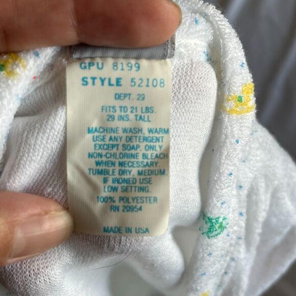 Vintage 80s Baby Bathrobe with Rocking Horse - Picture 4 of 4